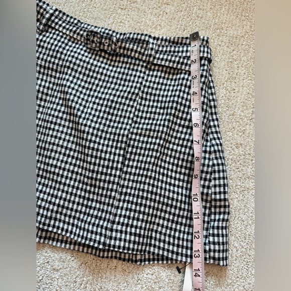 NWT Reformation Rory Linen Belt Buckle Mini Skirt Remy Check Gingham Plaid 0 - Picture 6 of 9